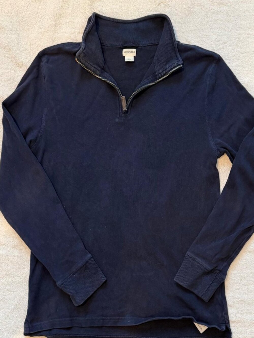 Like New- Crewcuts (JCrew kids) boys cotton quarter zip. 12-14 years old..